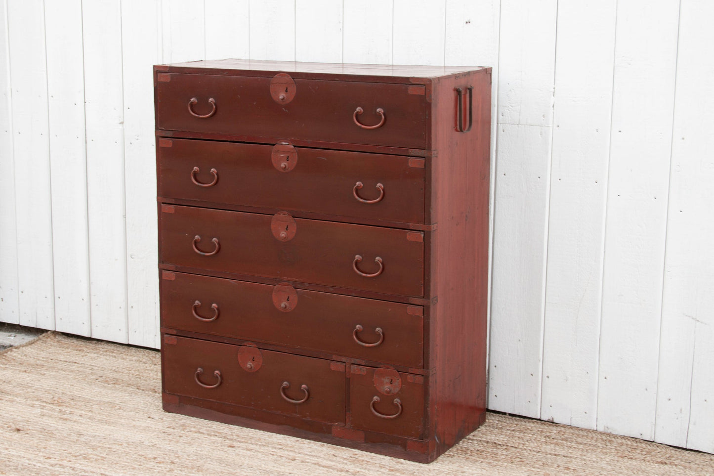 Antique Japanese Painted Tansu Dresser
