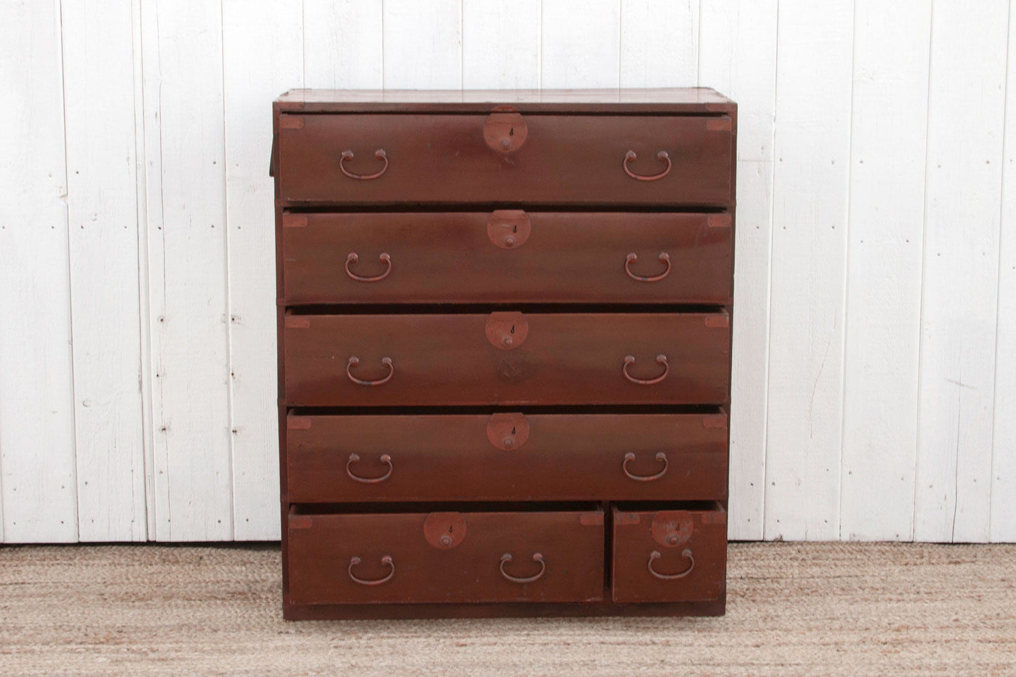 Antique Japanese Painted Tansu Dresser