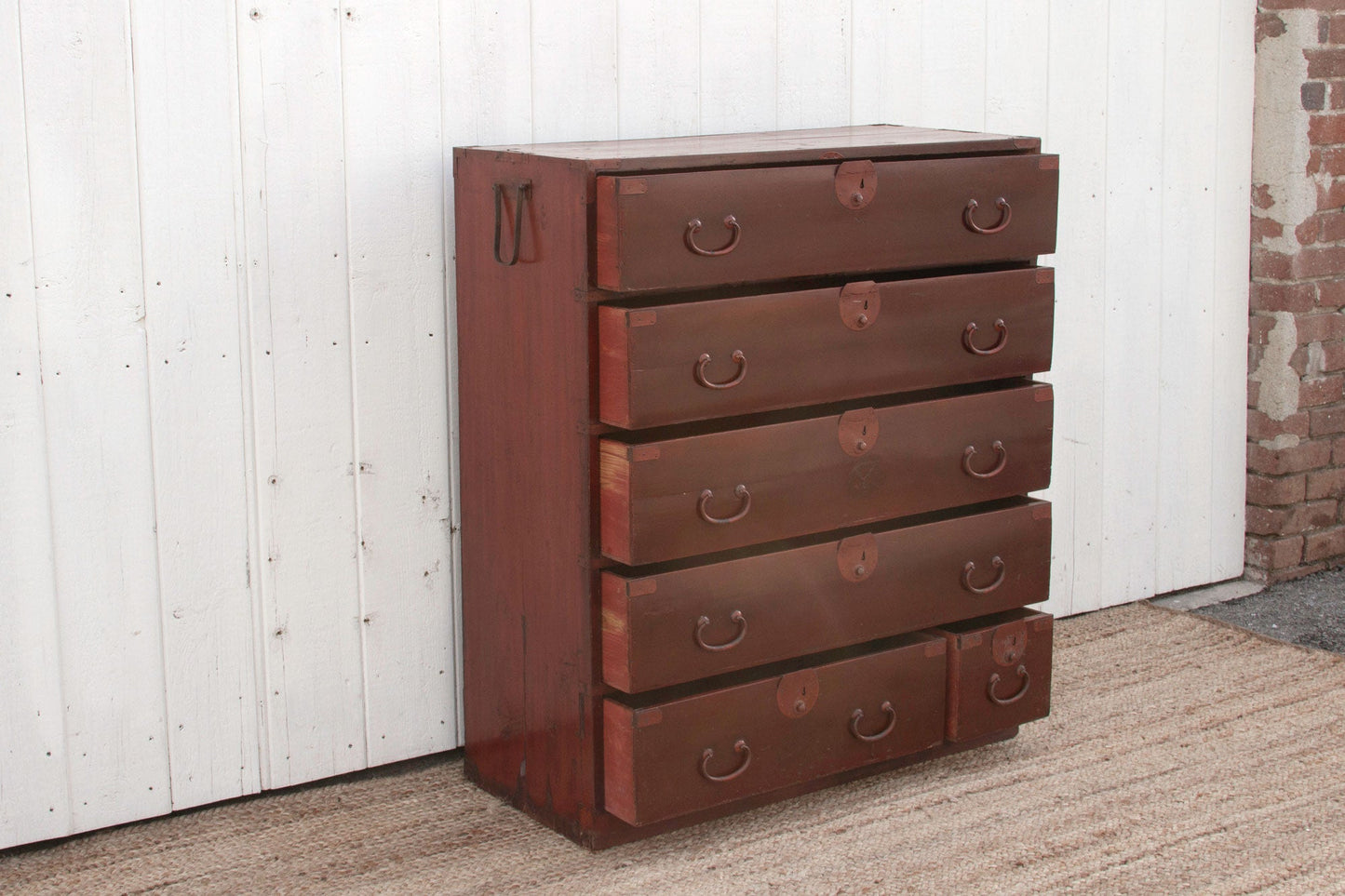 Antique Japanese Painted Tansu Dresser