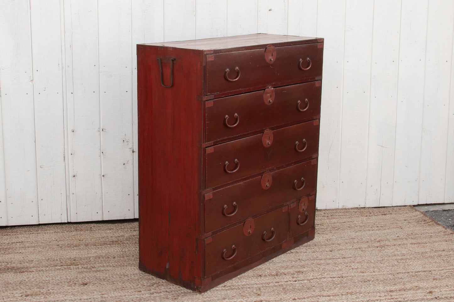 Antique Japanese Painted Tansu Dresser