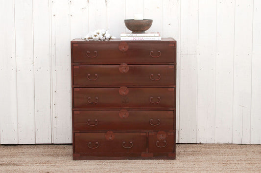 Antique Japanese Painted Tansu Dresser