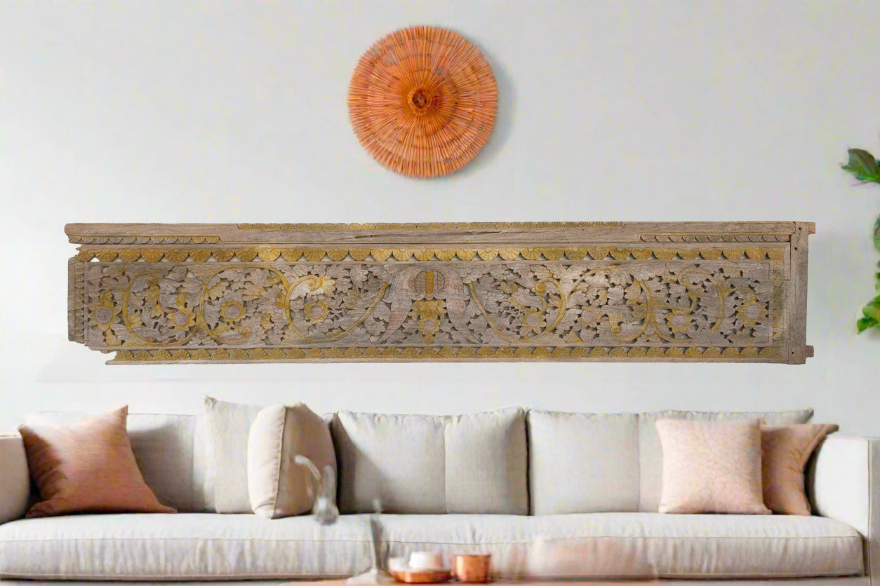 Eternal Bloom Gateway - Antique Architectural Panel