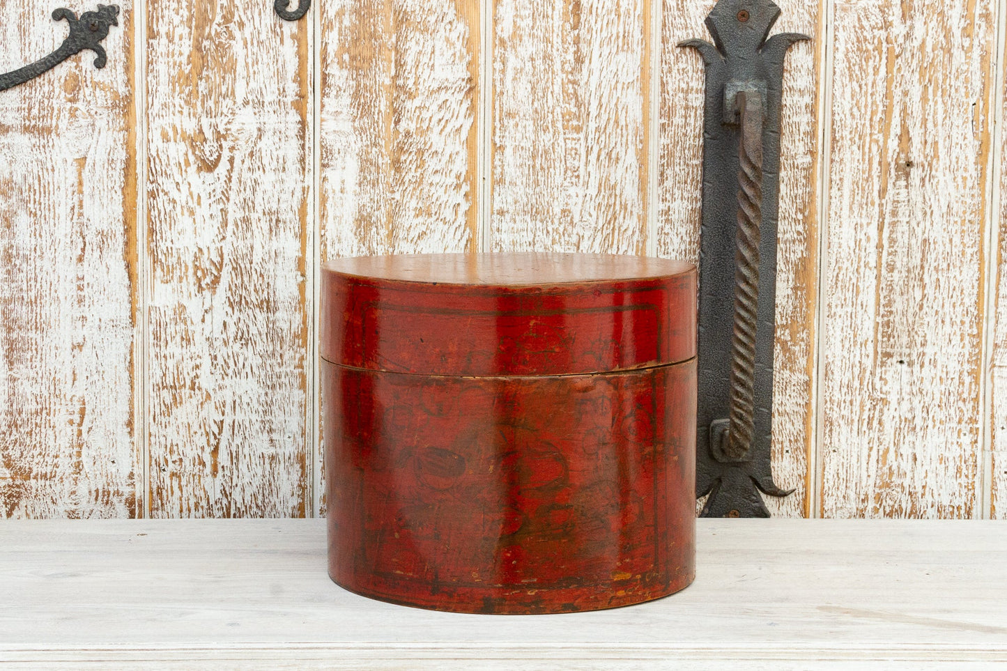 Antique Burmese Shwe Zawa Red Betel Box