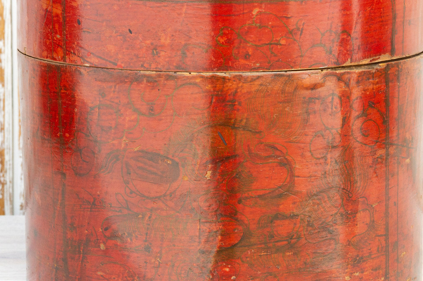 Antique Burmese Shwe Zawa Red Betel Box