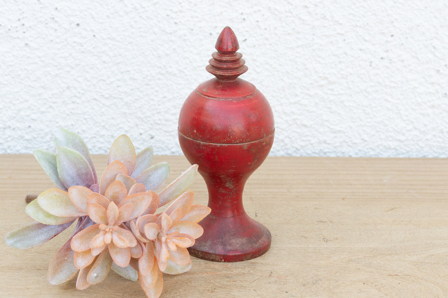 Vintage Indian Turned Wood Lidded Box