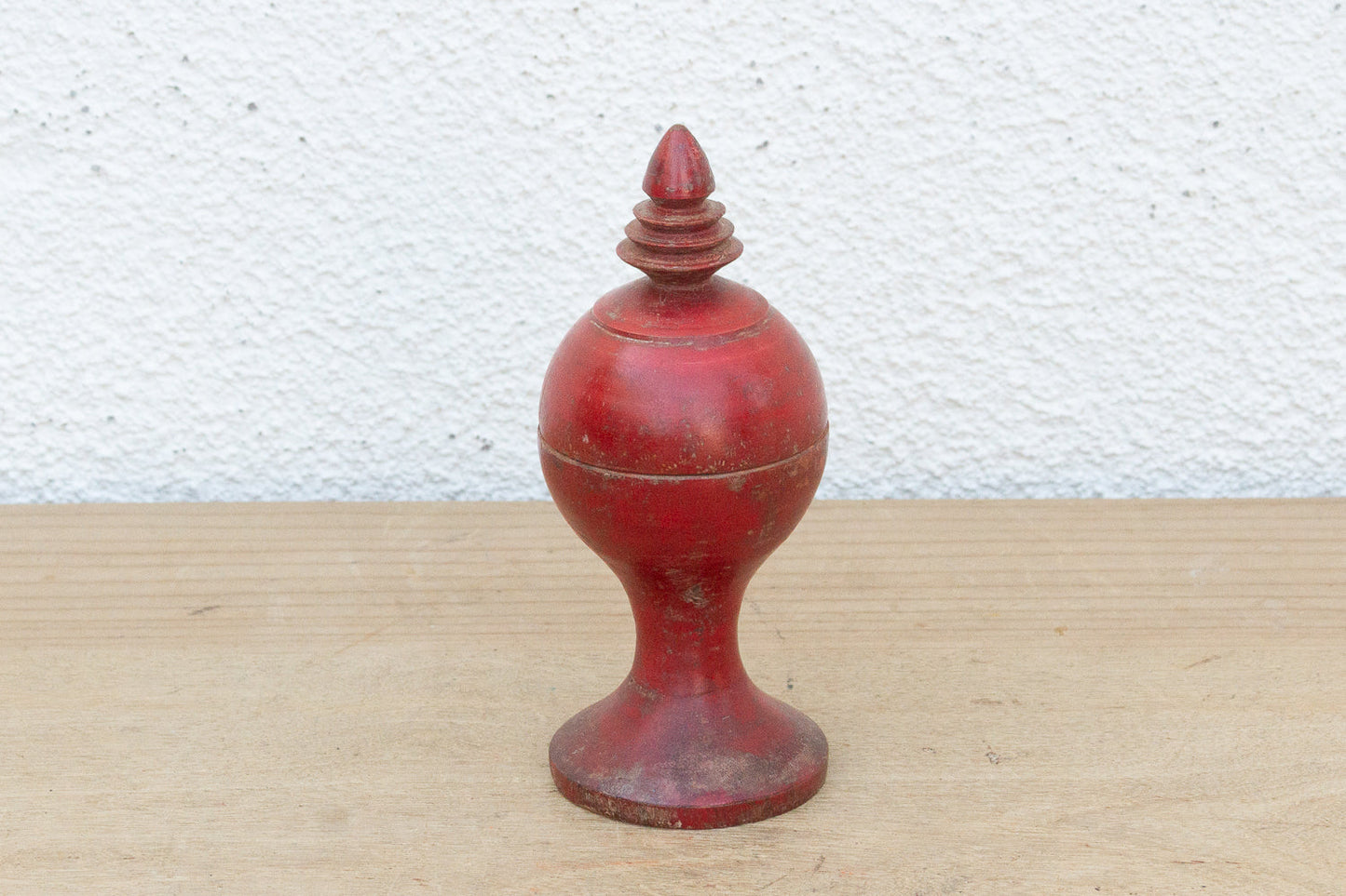 Vintage Indian Turned Wood Lidded Box