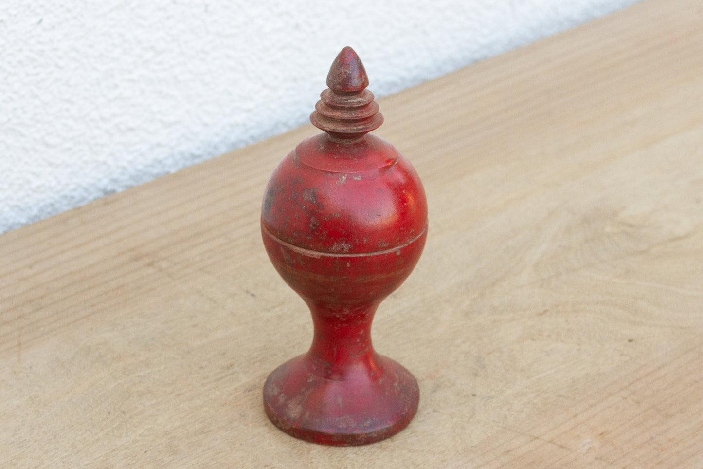Vintage Indian Turned Wood Lidded Box