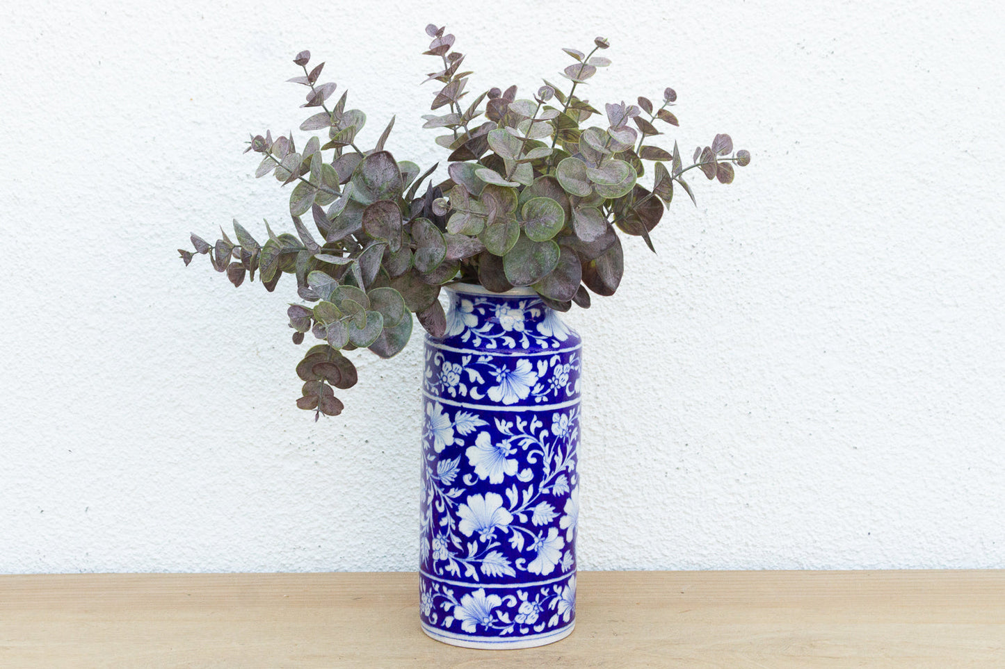 Vintage Blue & White Jaipur Pottery Vase
