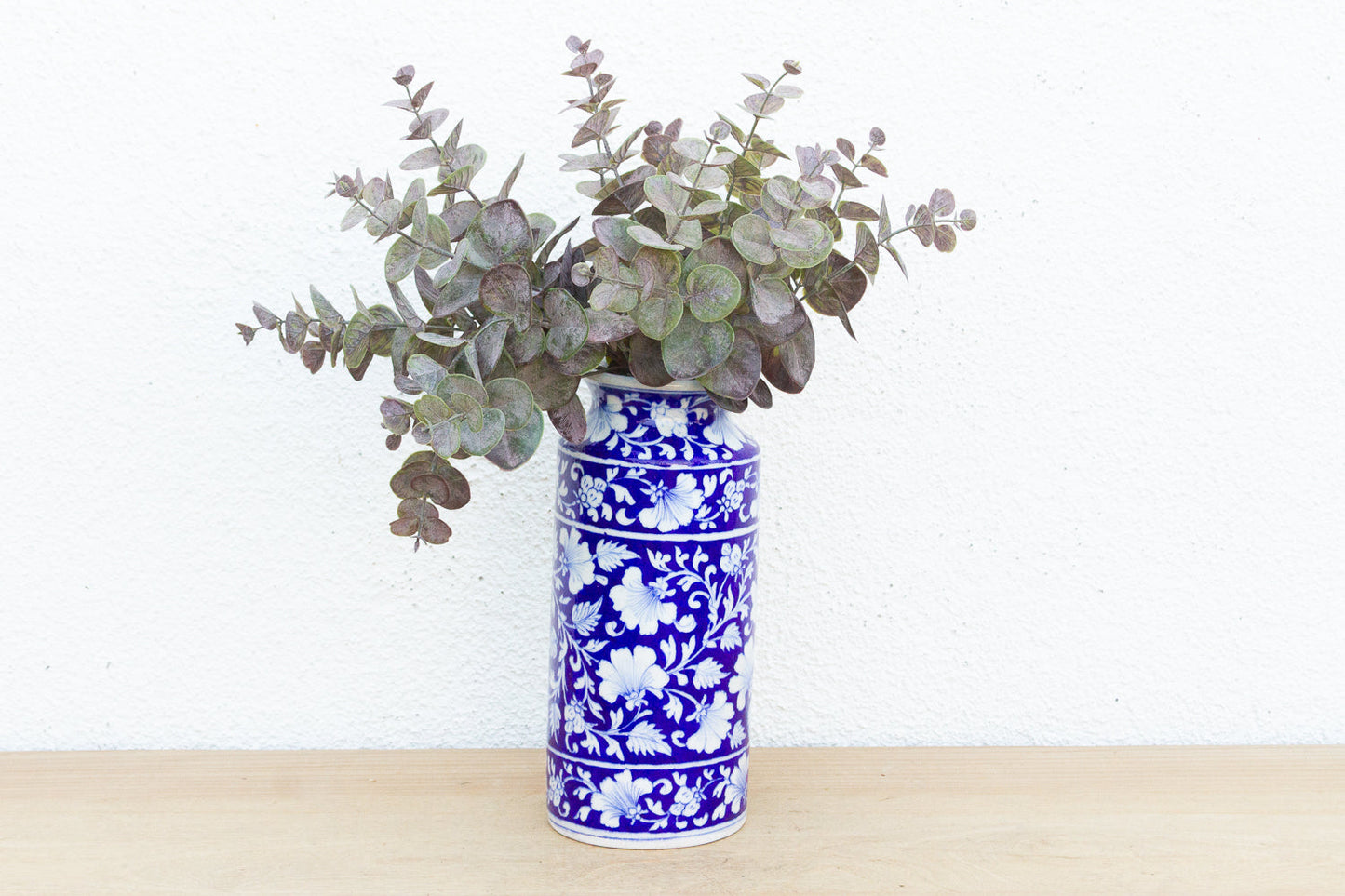 Vintage Blue & White Jaipur Pottery Vase