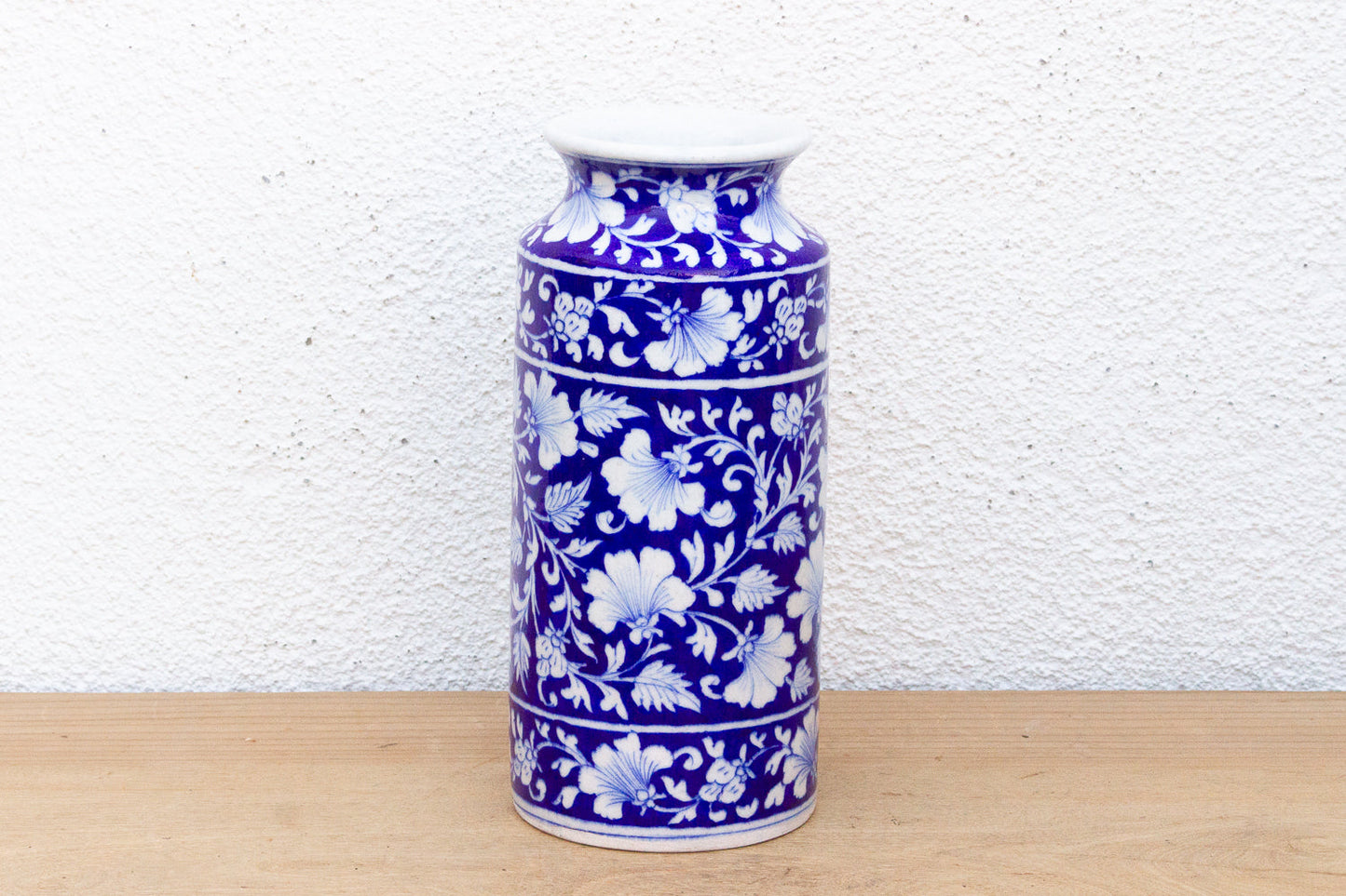 Vintage Blue & White Jaipur Pottery Vase