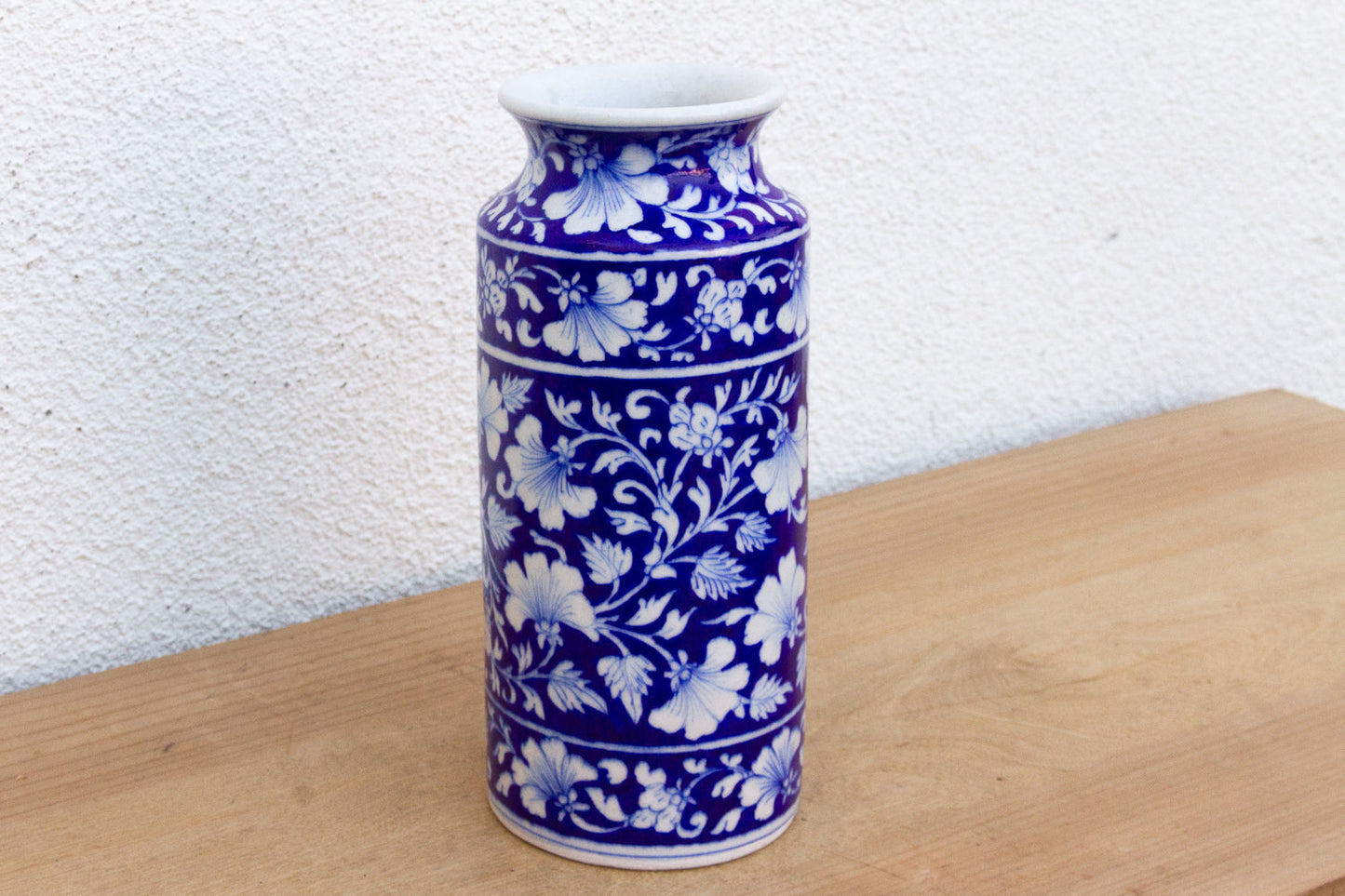 Vintage Blue & White Jaipur Pottery Vase