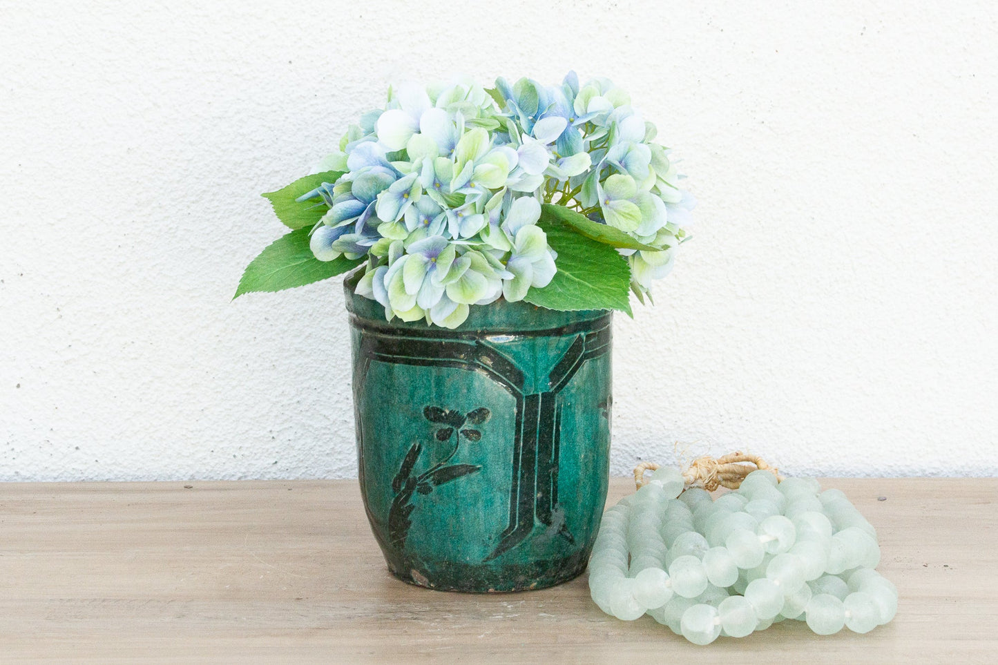 Vintage Forest Echo Glaze Asian Vase