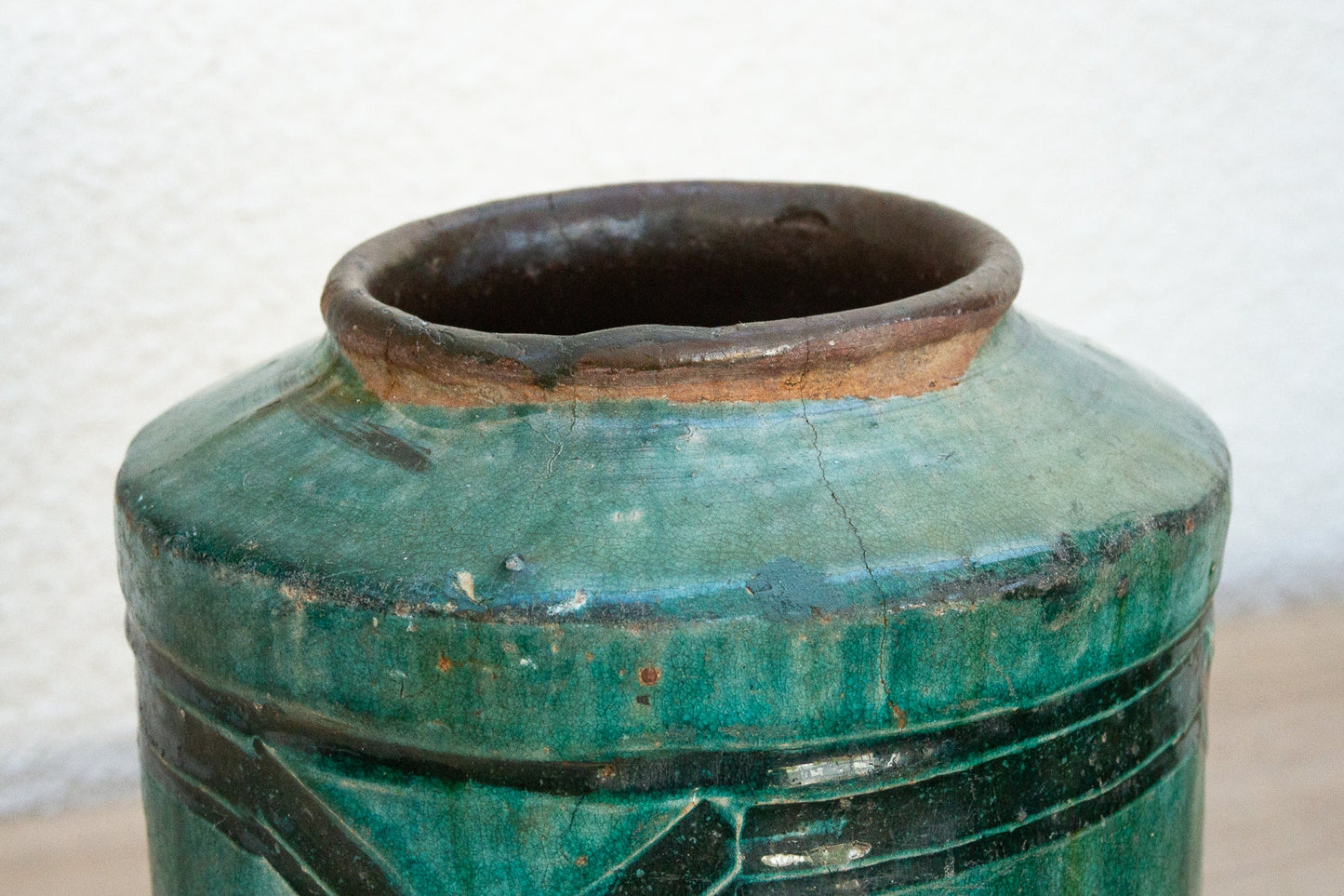 Vintage Forest Echo Glaze Asian Vase