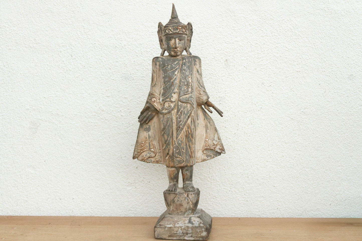 29" Antique Burmese Royal Spirit Carved Figure