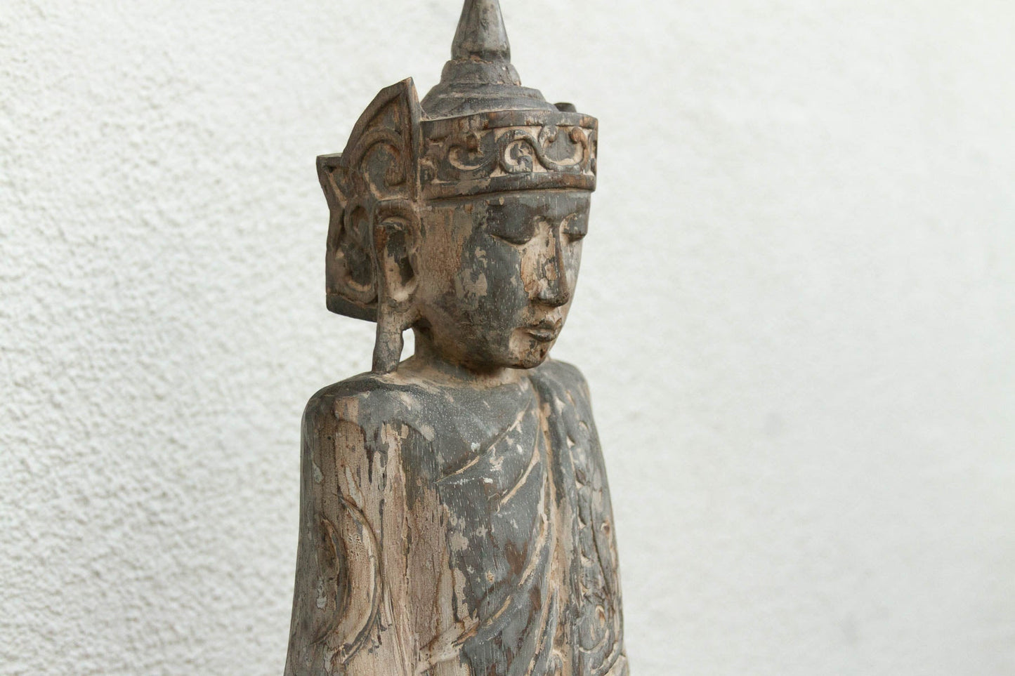 29" Antique Burmese Royal Spirit Carved Figure