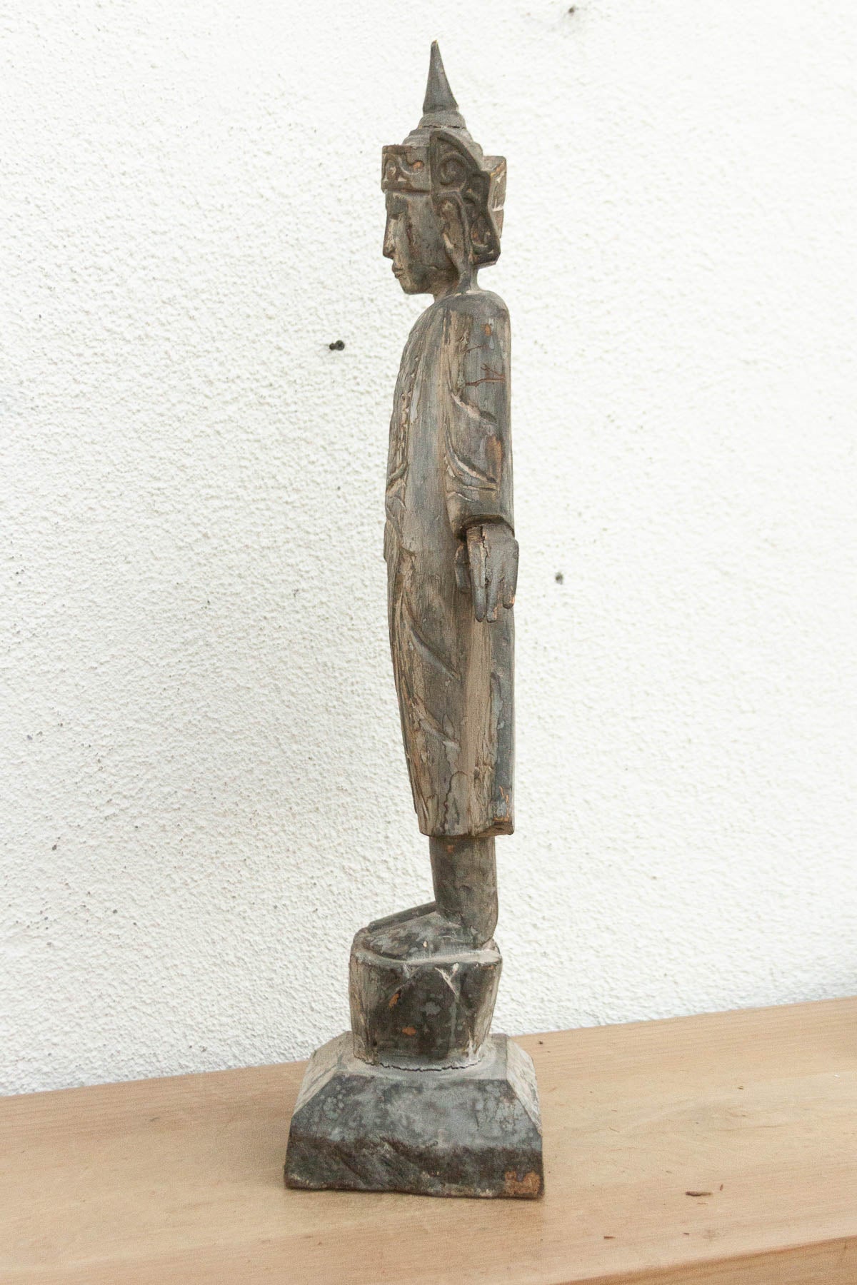29" Antique Burmese Royal Spirit Carved Figure