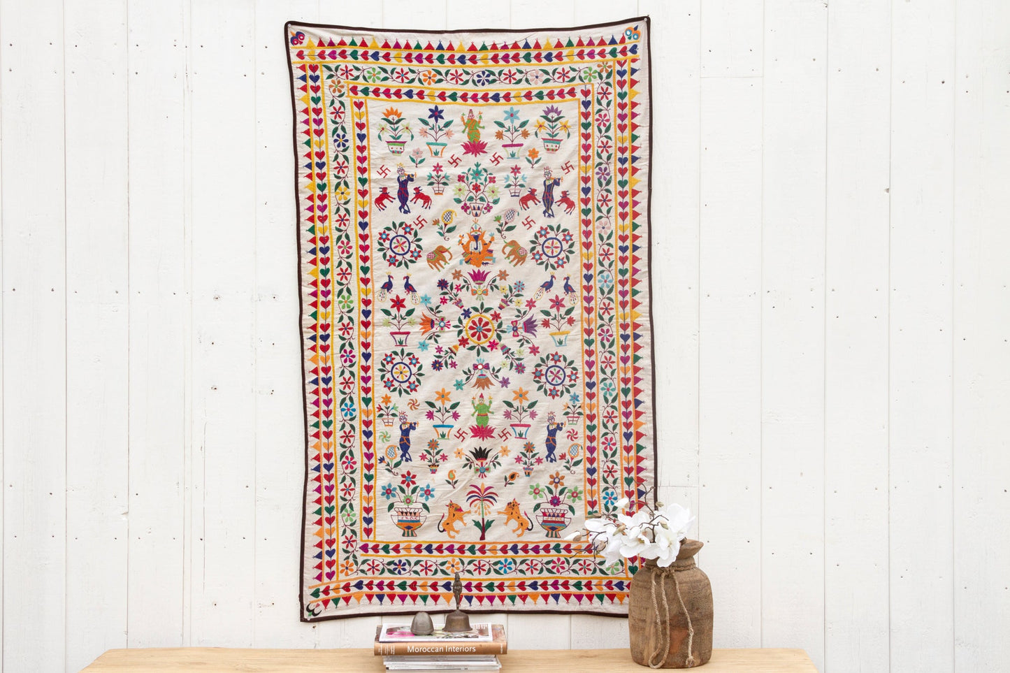 Vintage Indian Embroidered Wall Art