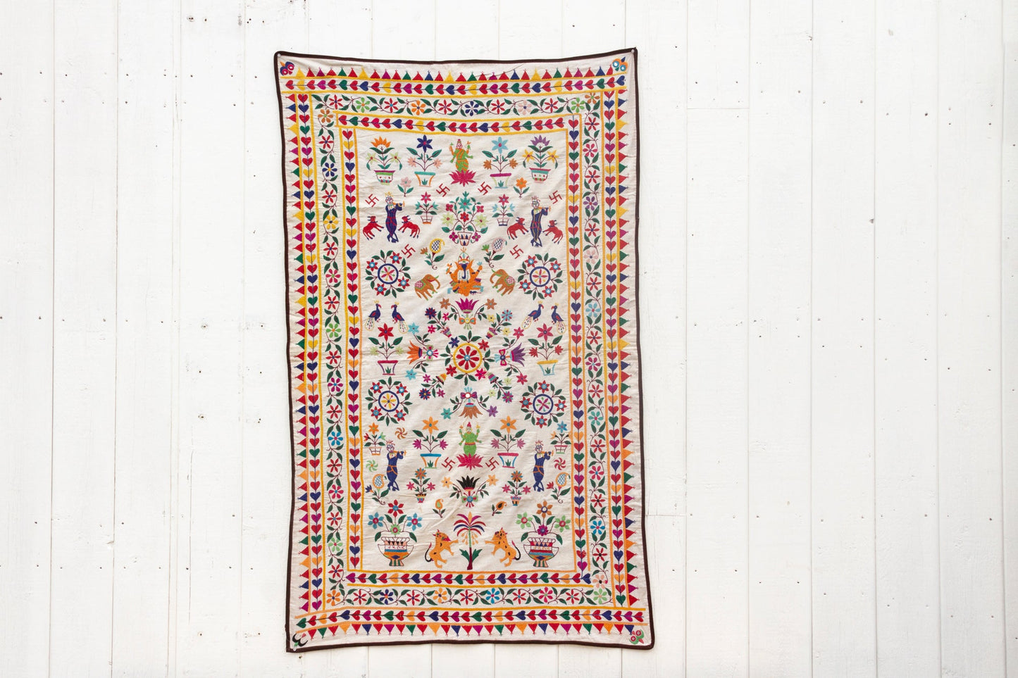 Vintage Indian Embroidered Wall Art