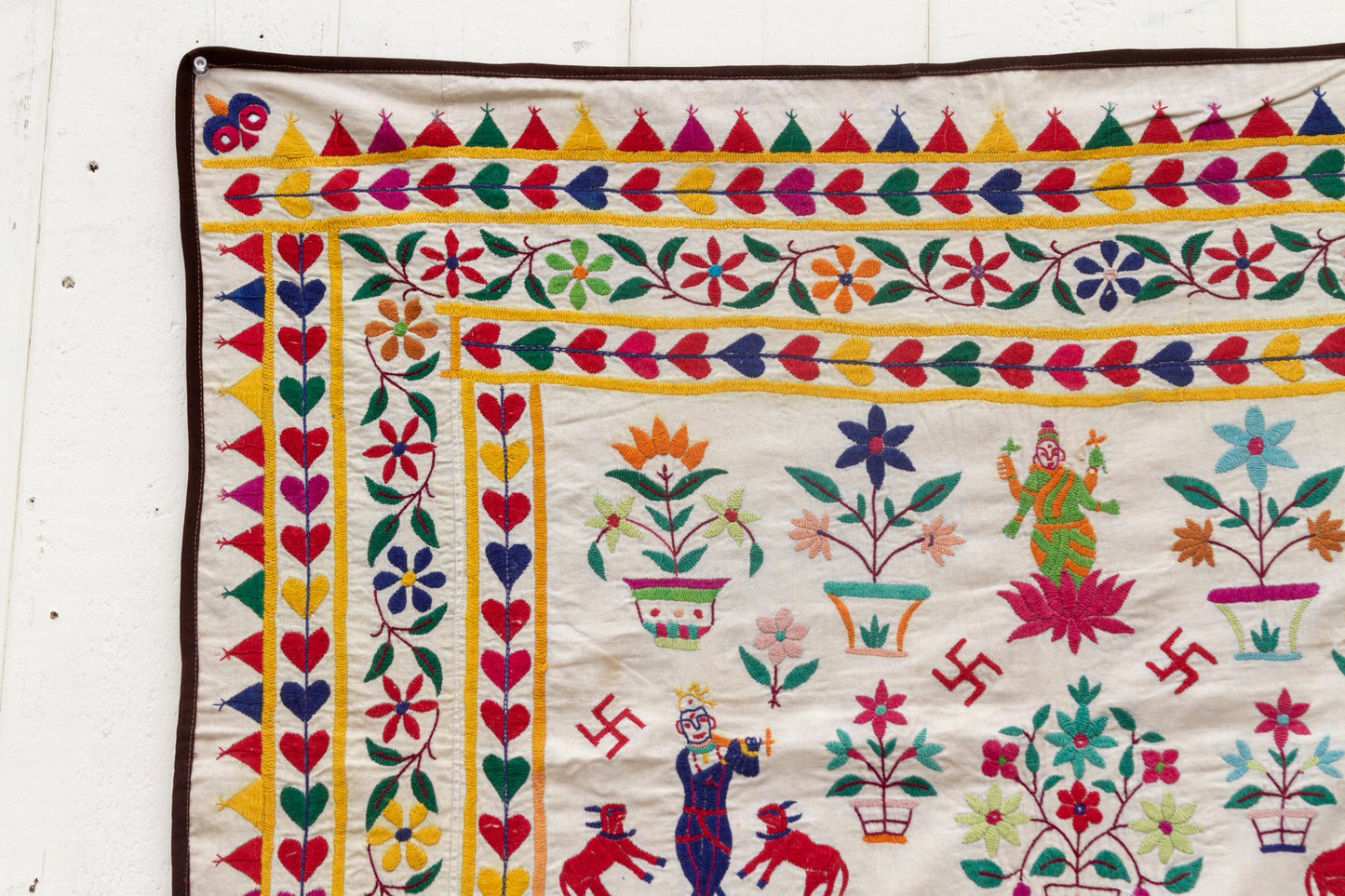 Vintage Indian Embroidered Wall Art