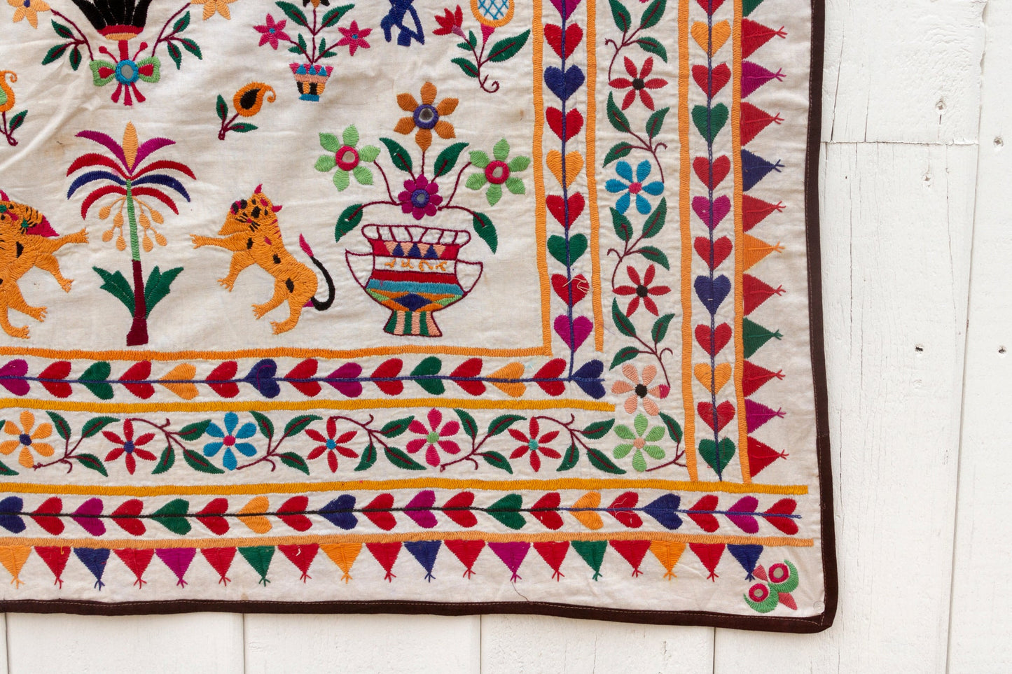 Vintage Indian Embroidered Wall Art