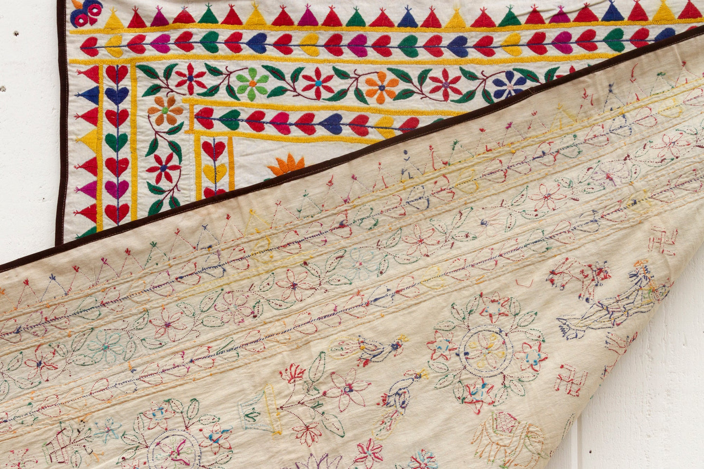 Vintage Indian Embroidered Wall Art