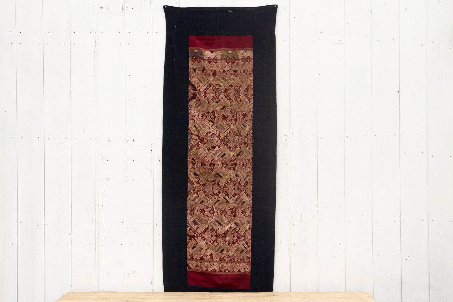 Finely Embroidered Silk Runner From Laos