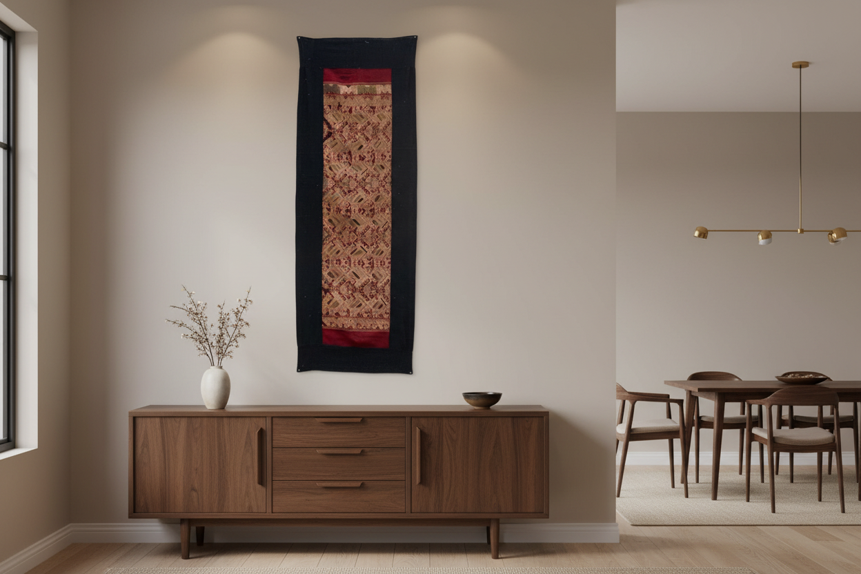Finely Embroidered Silk Runner From Laos