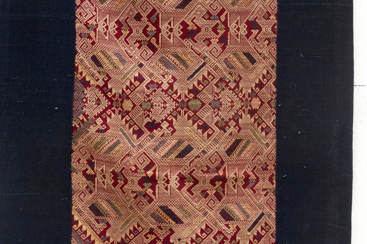Finely Embroidered Silk Runner From Laos