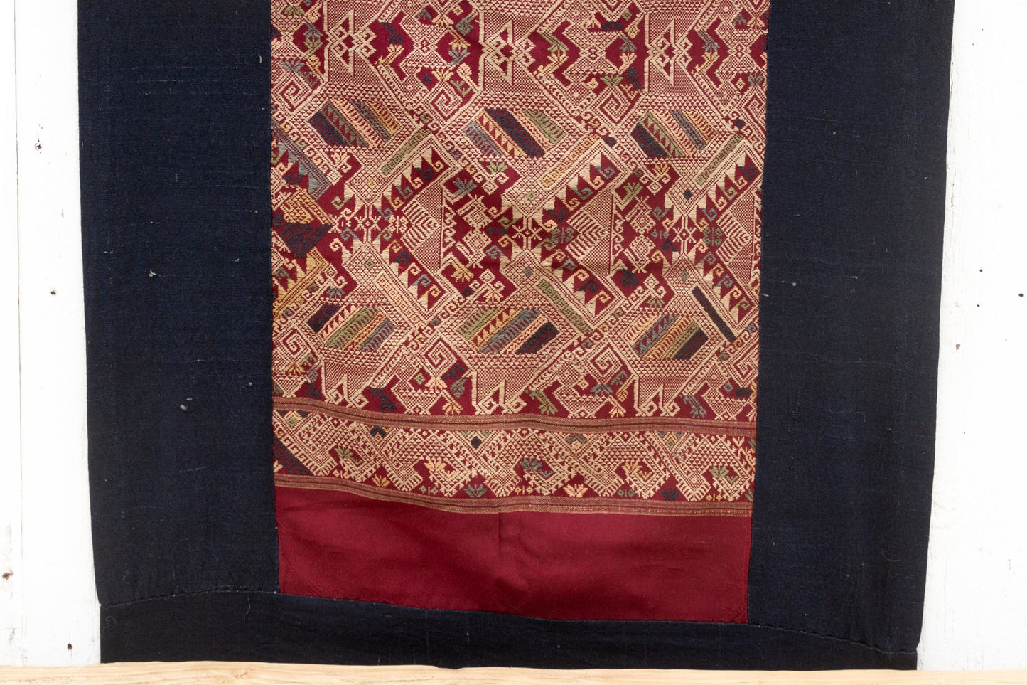 Finely Embroidered Silk Runner From Laos