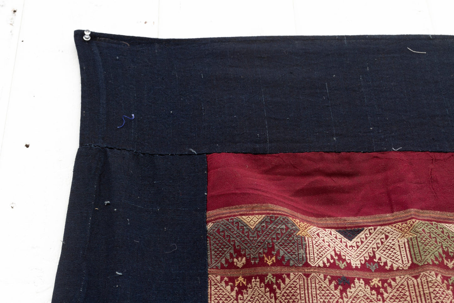 Finely Embroidered Silk Runner From Laos