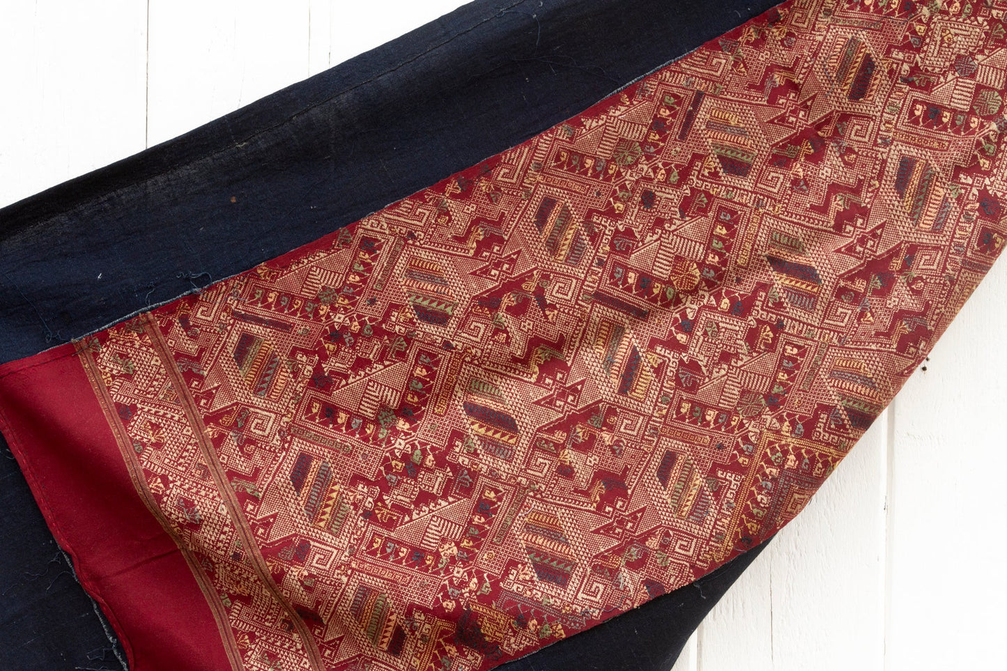 Finely Embroidered Silk Runner From Laos