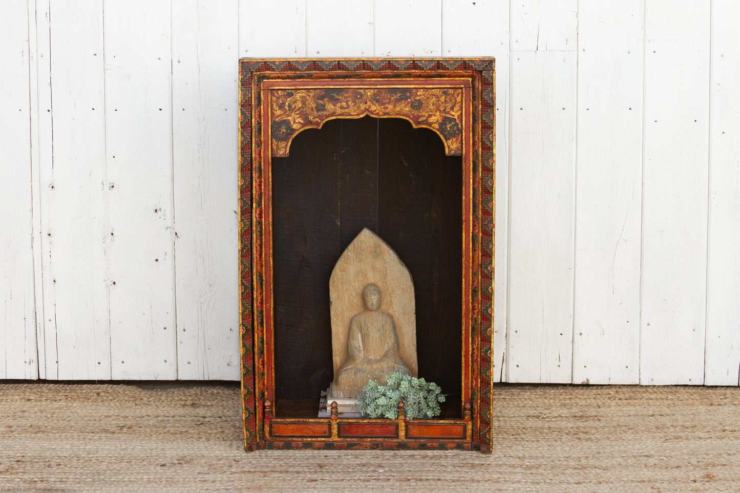 Antique Painted Tibetan Altar Shrine