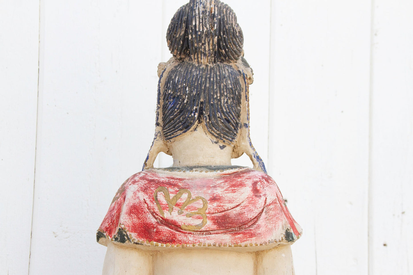Antique Finely Carved & Painted Chinese Statue