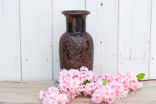 Distressed Vintage Brown Thai Vase