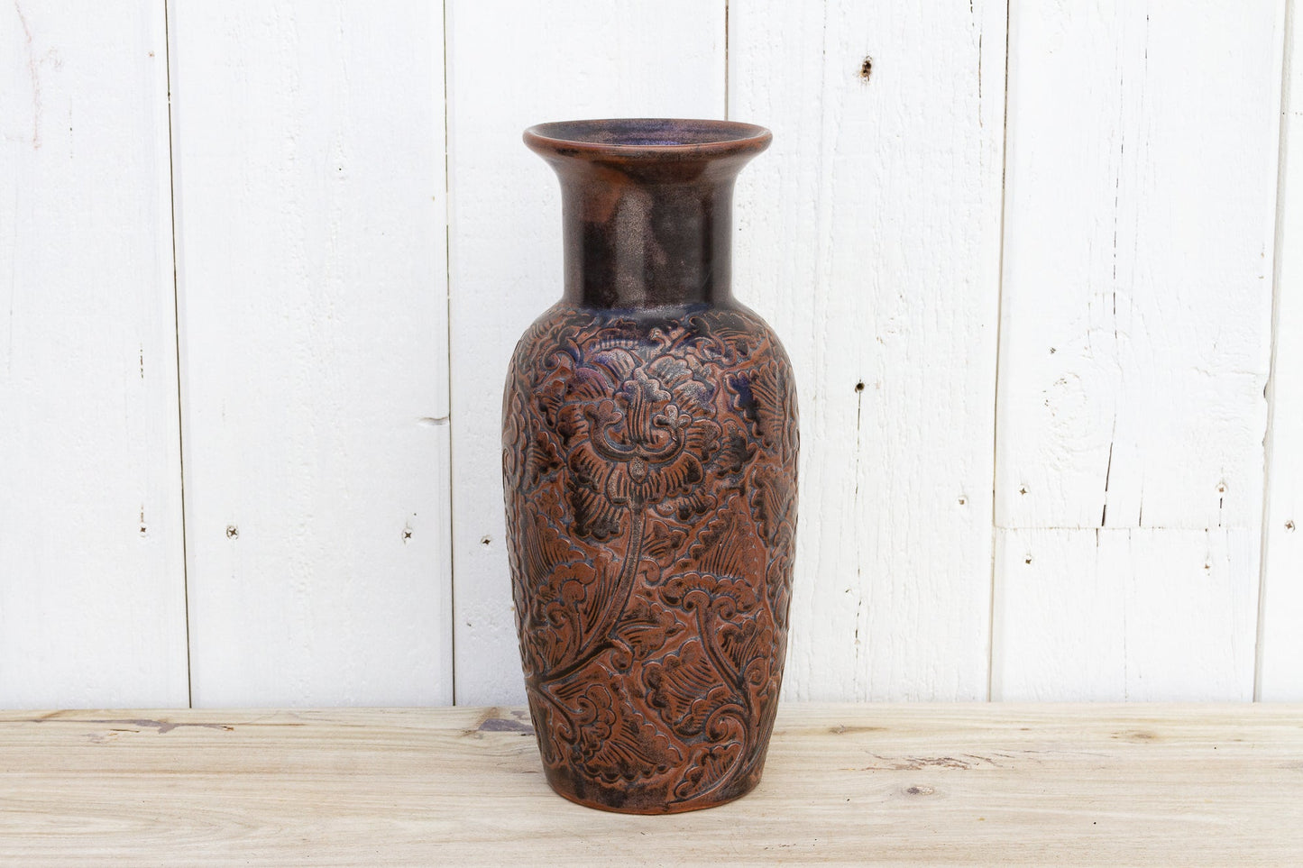 Distressed Vintage Brown Thai Vase