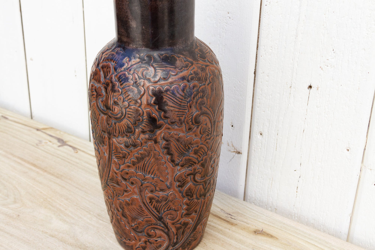 Distressed Vintage Brown Thai Vase