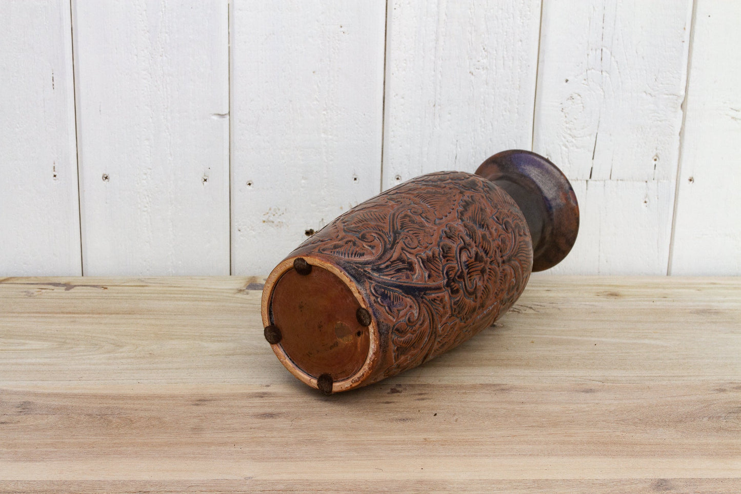 Distressed Vintage Brown Thai Vase