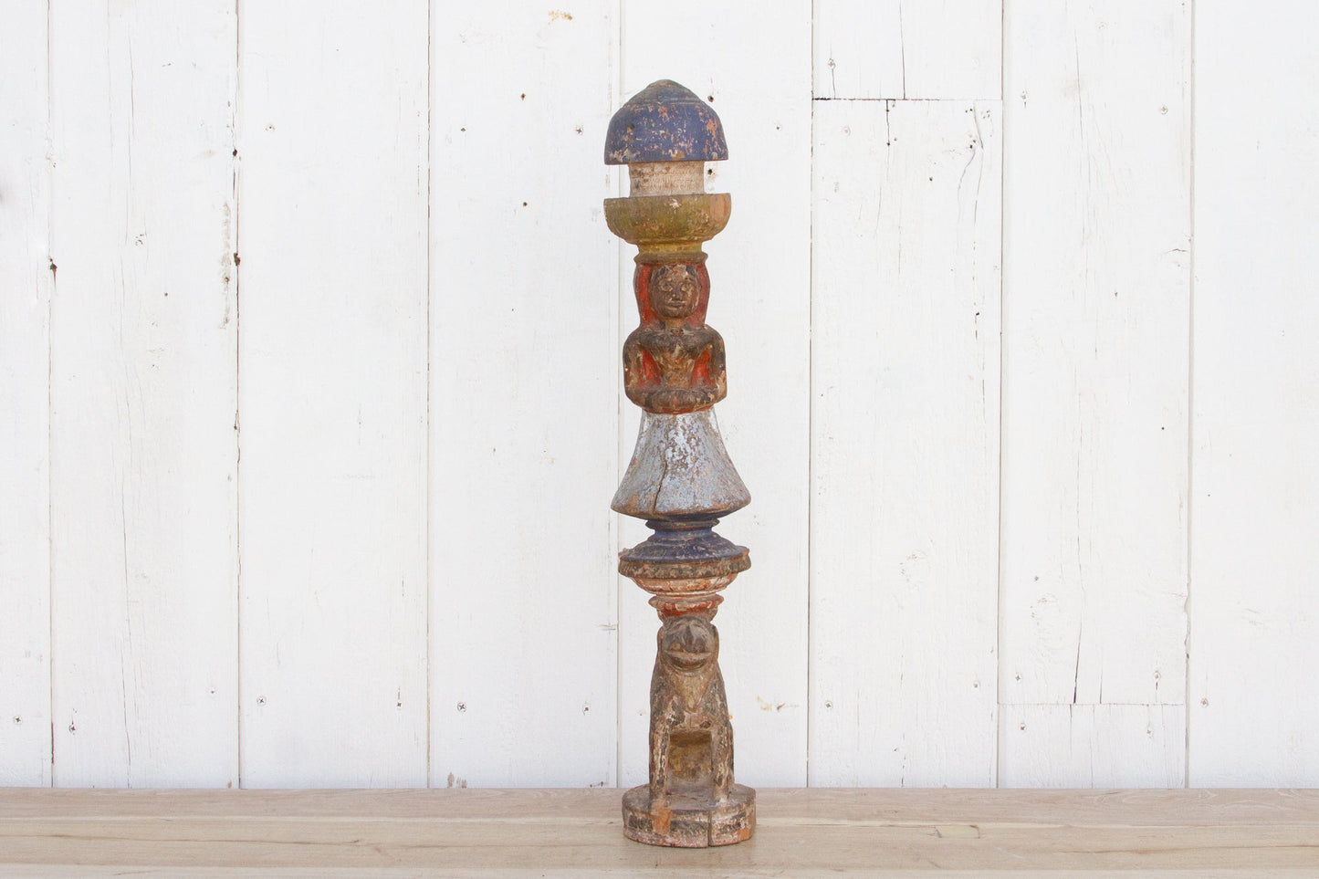 Rare 1850's Antique Indian Ceremonial Carved Post