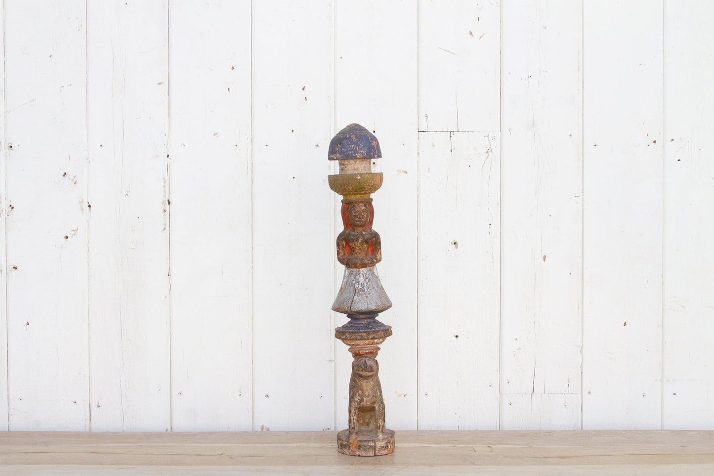 Rare 1850's Antique Indian Ceremonial Carved Post