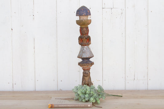 Rare 1850's Antique Indian Ceremonial Carved Post