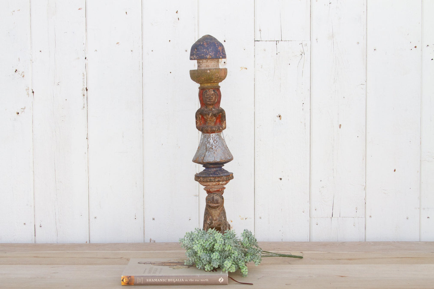 Rare 1850's Antique Indian Ceremonial Carved Post