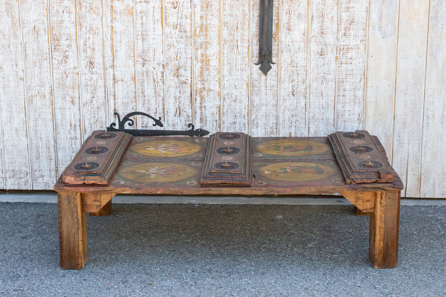 Exceptional Antique Indian Temple Door Coffee Table