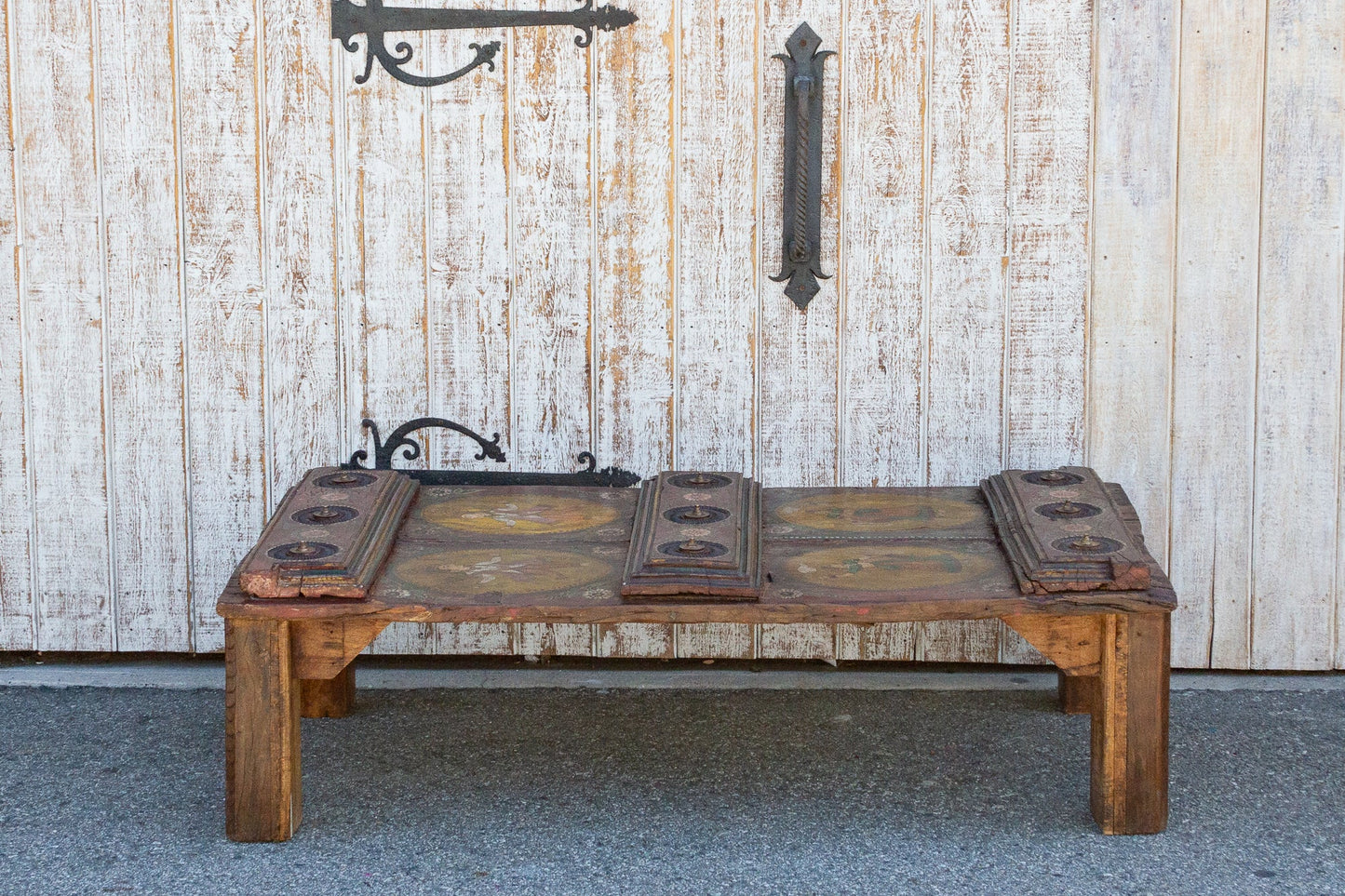 Exceptional Antique Indian Temple Door Coffee Table