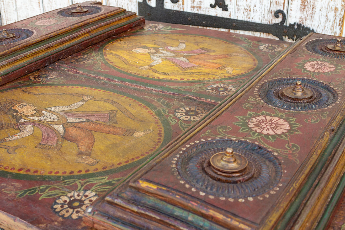 Exceptional Antique Indian Temple Door Coffee Table