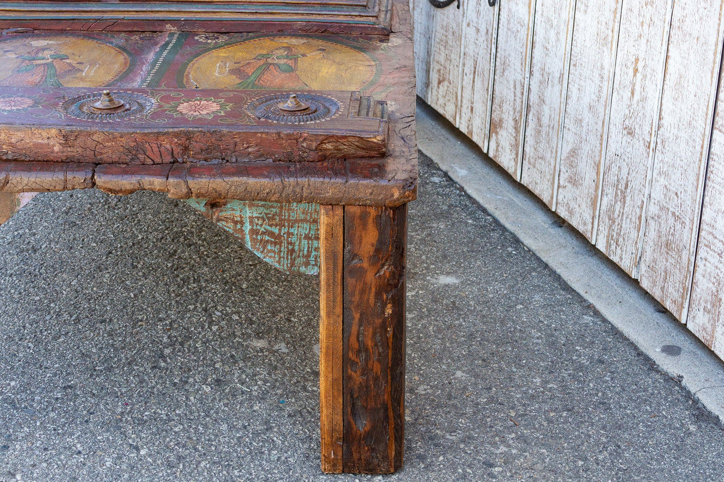 Exceptional Antique Indian Temple Door Coffee Table