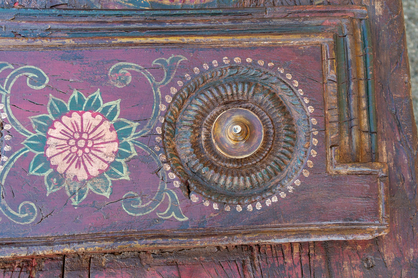 Exceptional Antique Indian Temple Door Coffee Table