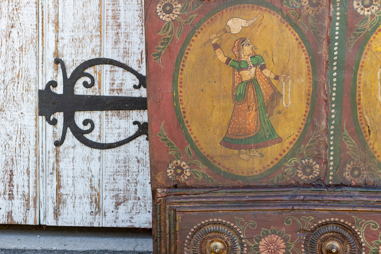 Exceptional Antique Indian Temple Door Coffee Table