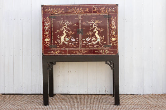 Rare Vintage Mother of Pearl Mid Century Tall Cabinet