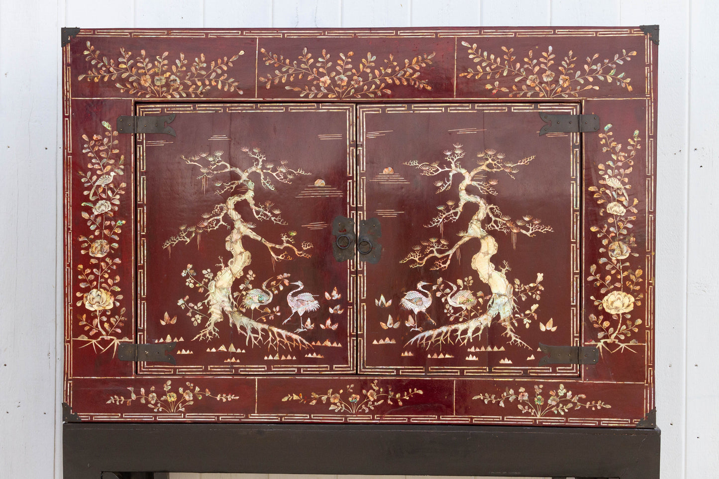 Rare Vintage Mother of Pearl Mid Century Tall Cabinet
