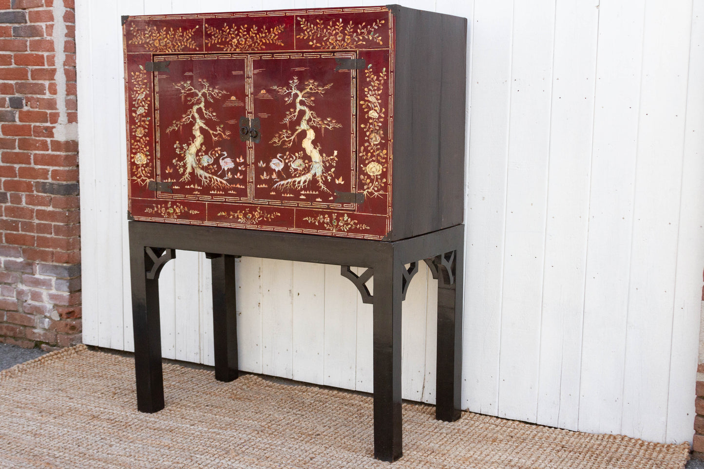 Rare Vintage Mother of Pearl Mid Century Tall Cabinet